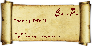 Cserny Pál névjegykártya